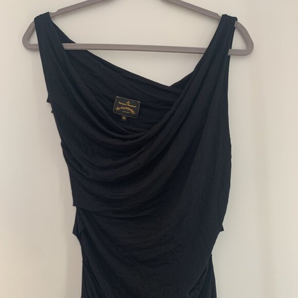 Vivienne Westwood Anglomania Black Asymmetric Drape Dress - Picture 7 of 8